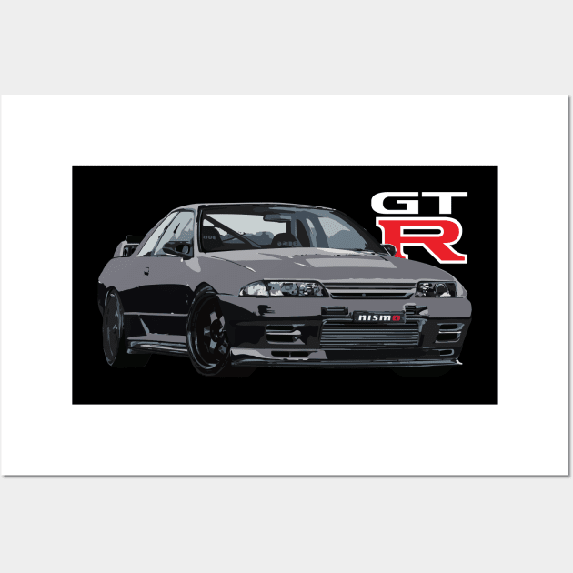 BLACK PEARL R32 GT-R SKYLINE Wall Art by cowtown_cowboy